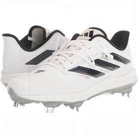 Adidas Adizero Afterburner 9 Baseball & Softball Metal Cleats White/Black/Silver, Color: White/Black/Silver, Size: Men's 7.5/Women's 9