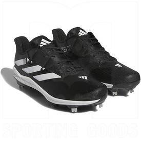 Adidas Adizero Afterburner 9 Baseball & Softball Metal Cleats Black/White, Color: Black/White, Size: Men's 7.5/Women's 9