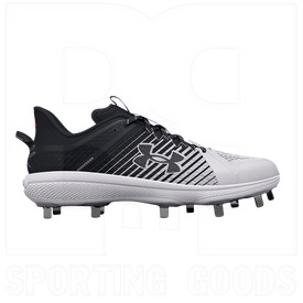 Under Armour Yard Low MT Baseball/Softball Cleats Black/White, Color: Black/White, Size: Men's 8.5/Women's 10
