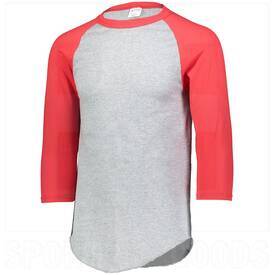 Augusta 3/4 Sleeve Shirt 2.0 w/ Crew Neck Heather/Red, Color: Scarlet Red, Size: L