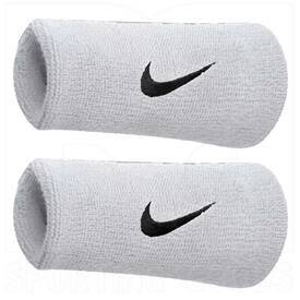 Nike Swoosh Doublewide Wristbands White, Color: White/Black