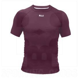 BBB Sports Athletic Performance Compression Short Sleeve Shirt Maroon, Color: Maroon, Size: S