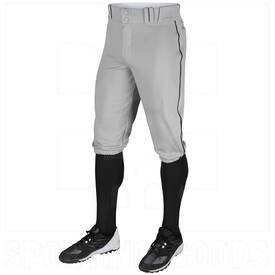 Champro Triple Crown Baseball Knicker w/ Braid Grey w/ Scarlet Pipe, Color: Gray/Scarlet Red, Size: YS