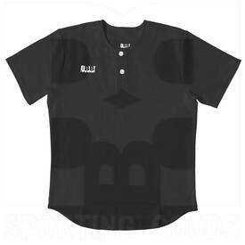 BBB Sports Two Button Baseball Softball Jersey Black, Color: Black, Size: YL