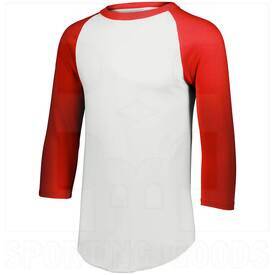 Augusta Sportswear White/Orange Three-Quarter Raglan Sleeve Baseball Jersey, Color: White/Orange, Size: YM